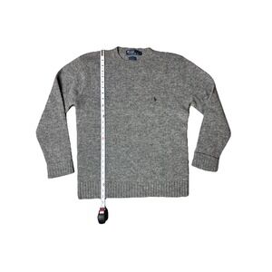 Vintage 90s Polo 100% Lambswool Sweater Mens M‎ Grey Excellent Condition